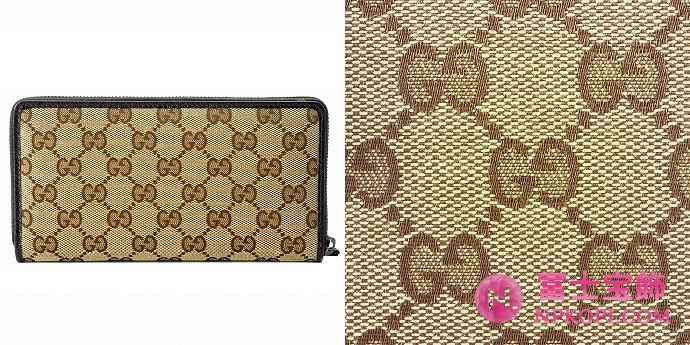 GUCCI/グッチ 2012年春夏METAL BAR定番キャンバスGG柄Gマーク刻印プレート付きラウンドファスナー長財布 112724 F40IR 9643 
